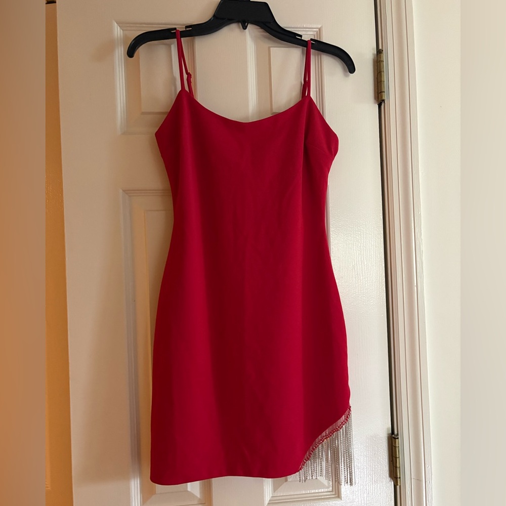 Windsor Red Sheath Mini Dress Spaghetti Strap